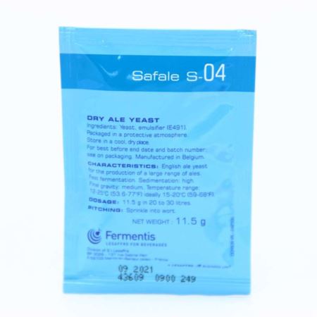 Дрожжи пивные SafAle S-04 (верхового брожения), 11,5 грамм (Лучшая цена)