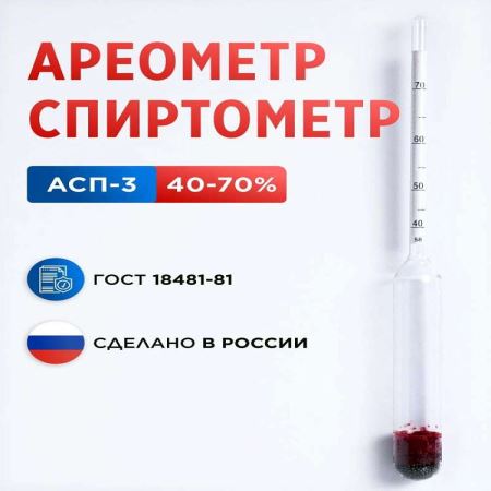 Ареометр АСП-3(40…70) ц.д. 1 ГОСТ 18481-81 (Лучшая цена)
