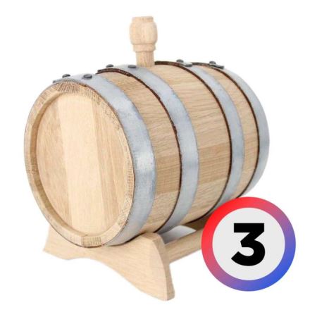 Бочка дубовая 3л (Атмосферная сушка) (Лучшая цена)